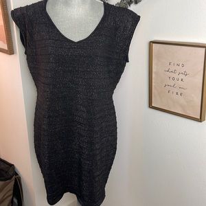 Say What Bodycon Striped Glitter Dress